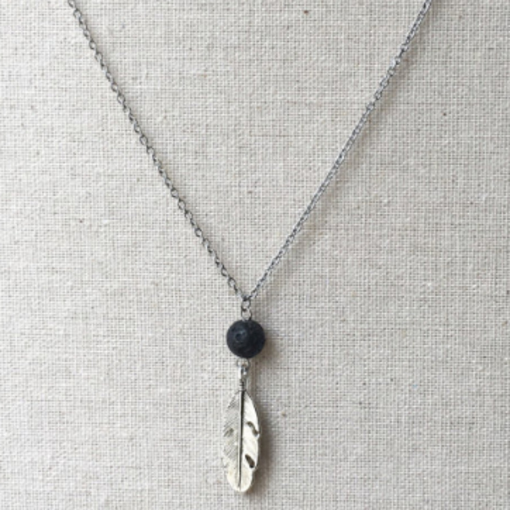 FREE SHIPPING- Aromatherapy Lava Stone Necklace